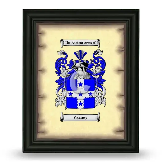 Varney Coat of Arms Framed - Black
