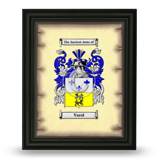 Varol Coat of Arms Framed - Black