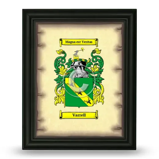 Varrell Coat of Arms Framed - Black