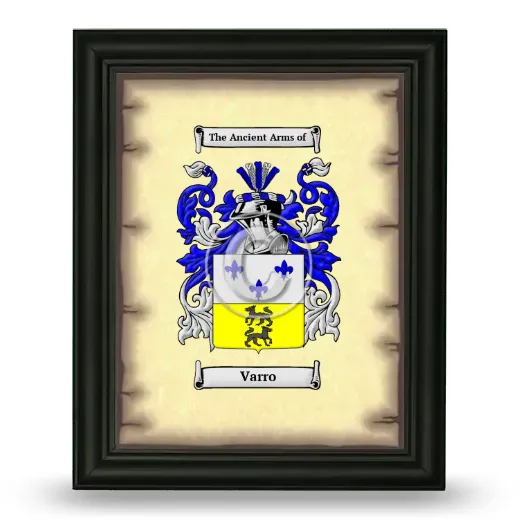 Varro Coat of Arms Framed - Black