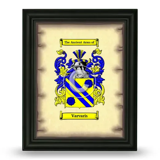 Varvaris Coat of Arms Framed - Black