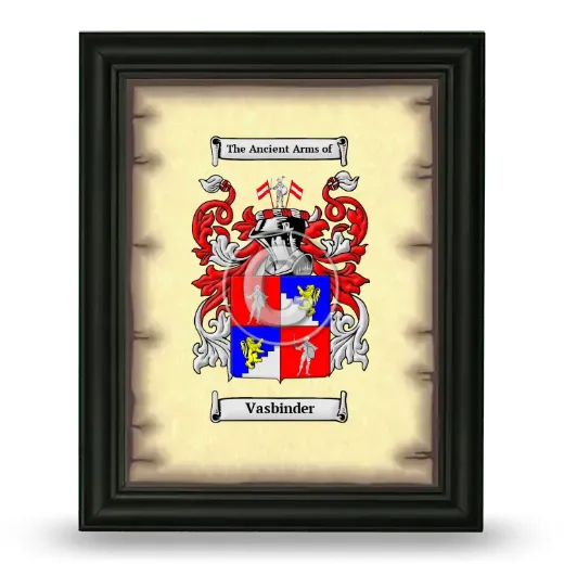 Vasbinder Coat of Arms Framed - Black