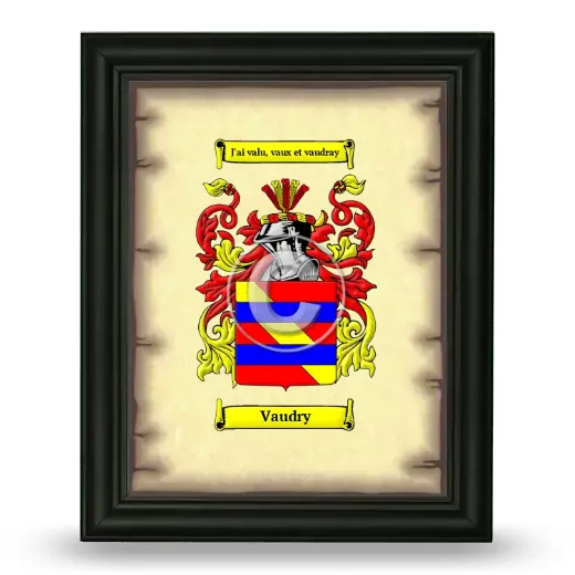 Vaudry Coat of Arms Framed - Black