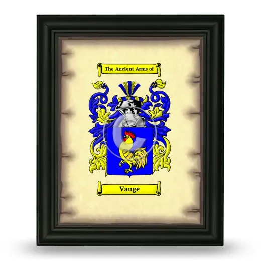Vauge Coat of Arms Framed - Black