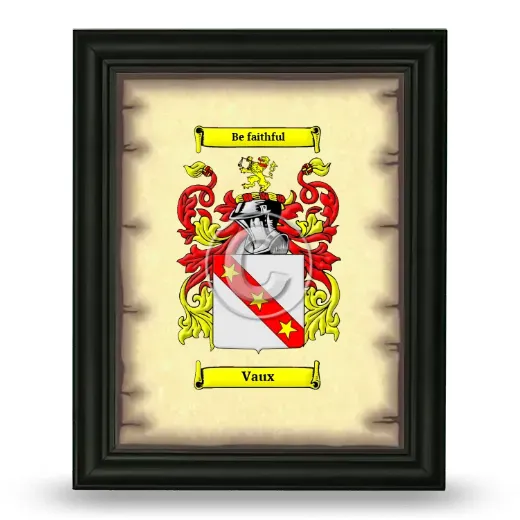 Vaux Coat of Arms Framed - Black