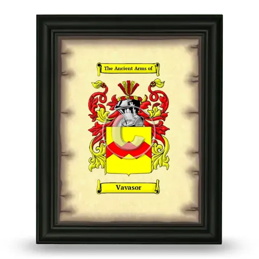 Vavasor Coat of Arms Framed - Black
