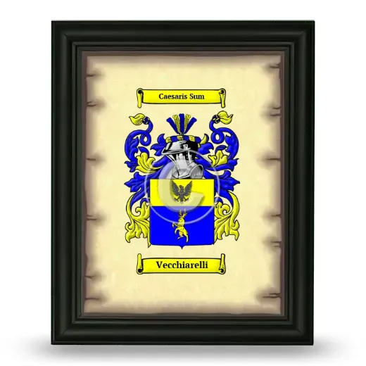 Vecchiarelli Coat of Arms Framed - Black