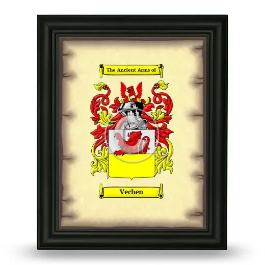 Vechen Coat of Arms Framed - Black