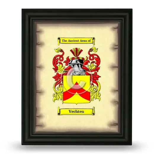 Vechten Coat of Arms Framed - Black