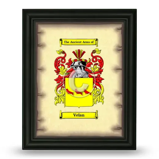 Velan Coat of Arms Framed - Black
