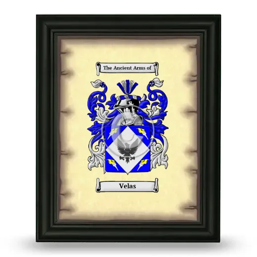Velas Coat of Arms Framed - Black