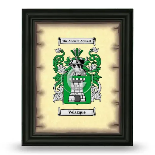 Velazque Coat of Arms Framed - Black
