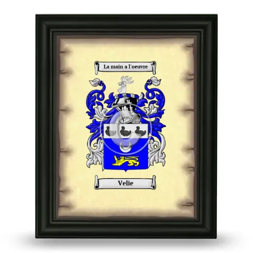 Velie Coat of Arms Framed - Black