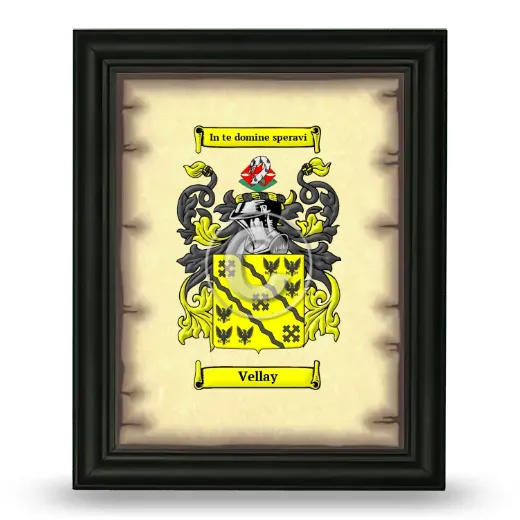 Vellay Coat of Arms Framed - Black
