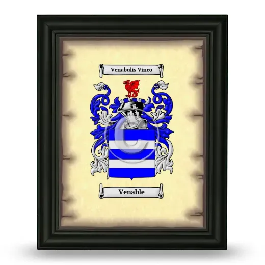 Venable Coat of Arms Framed - Black