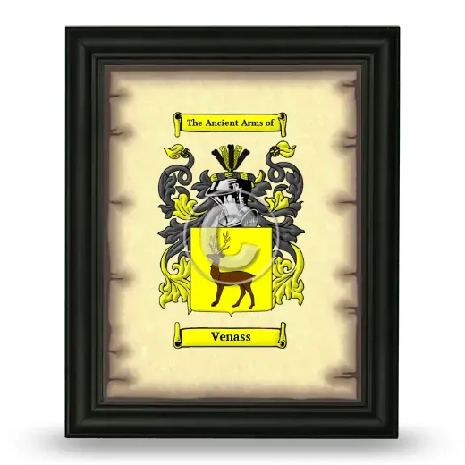 Venass Coat of Arms Framed - Black