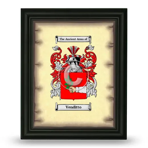 Venditto Coat of Arms Framed - Black