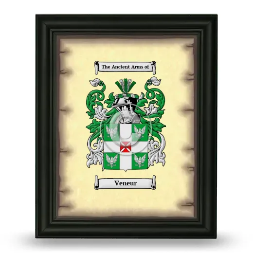 Veneur Coat of Arms Framed - Black
