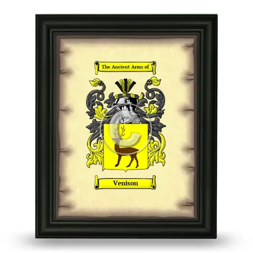 Venison Coat of Arms Framed - Black