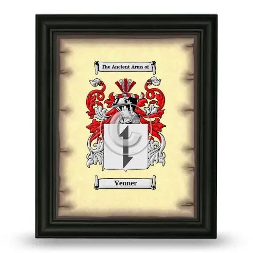 Venner Coat of Arms Framed - Black
