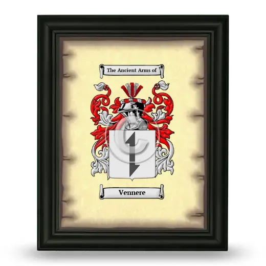 Vennere Coat of Arms Framed - Black