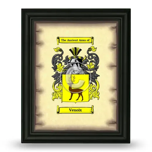 Venoix Coat of Arms Framed - Black