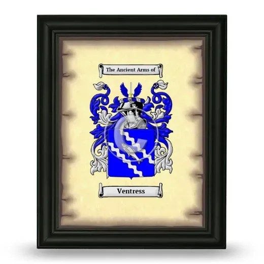 Ventress Coat of Arms Framed - Black
