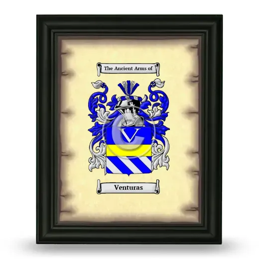 Venturas Coat of Arms Framed - Black