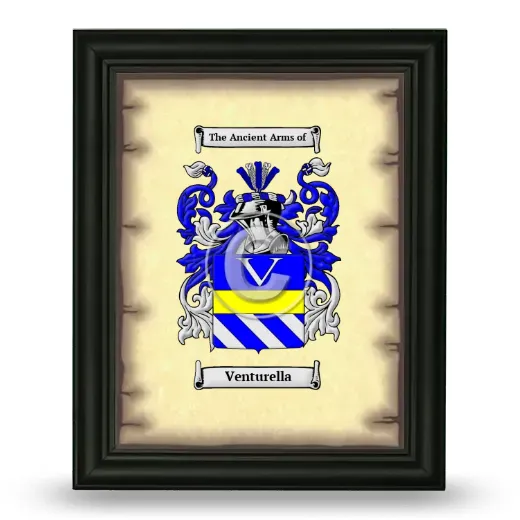 Venturella Coat of Arms Framed - Black