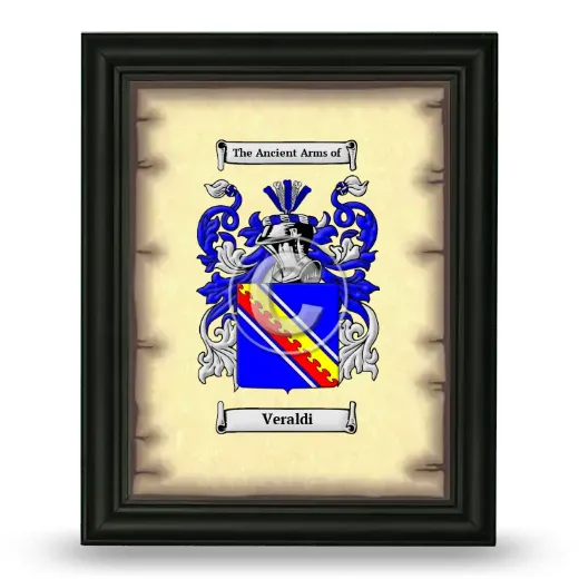 Veraldi Coat of Arms Framed - Black