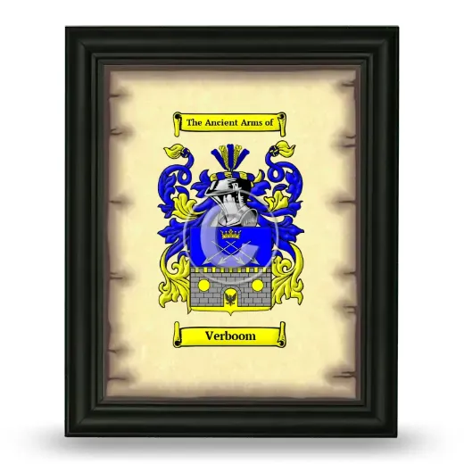 Verboom Coat of Arms Framed - Black