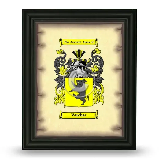 Vercher Coat of Arms Framed - Black