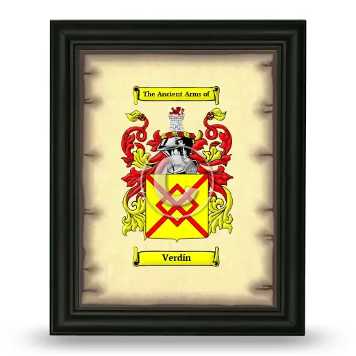 Verdín Coat of Arms Framed - Black