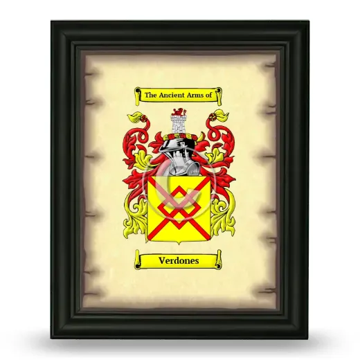 Verdones Coat of Arms Framed - Black