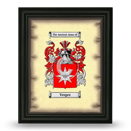 Vergez Coat of Arms Framed - Black