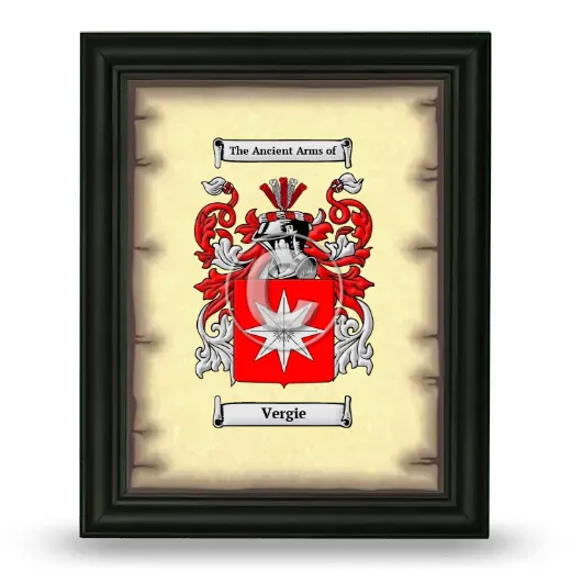 Vergie Coat of Arms Framed - Black