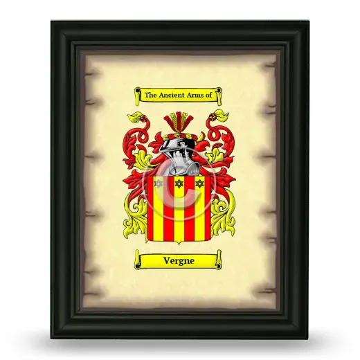 Vergne Coat of Arms Framed - Black