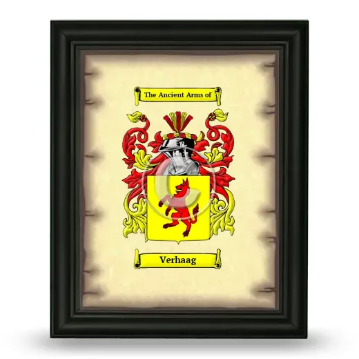 Verhaag Coat of Arms Framed - Black