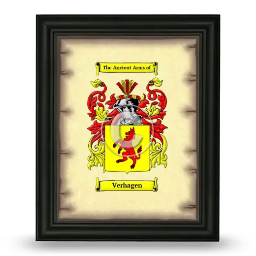 Verhagen Coat of Arms Framed - Black