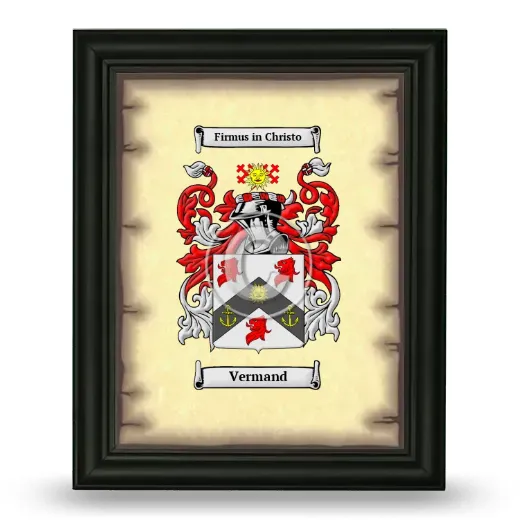 Vermand Coat of Arms Framed - Black