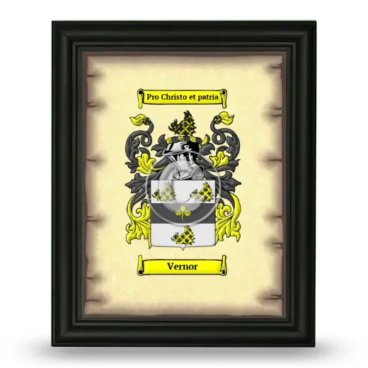 Vernor Coat of Arms Framed - Black