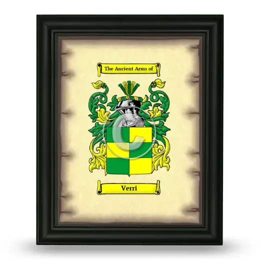 Verri Coat of Arms Framed - Black
