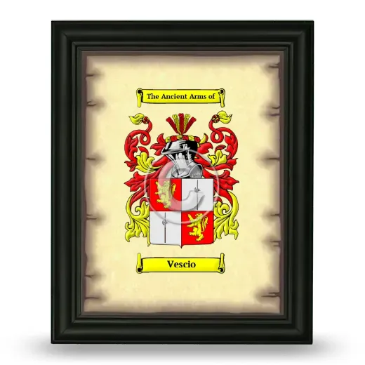 Vescio Coat of Arms Framed - Black