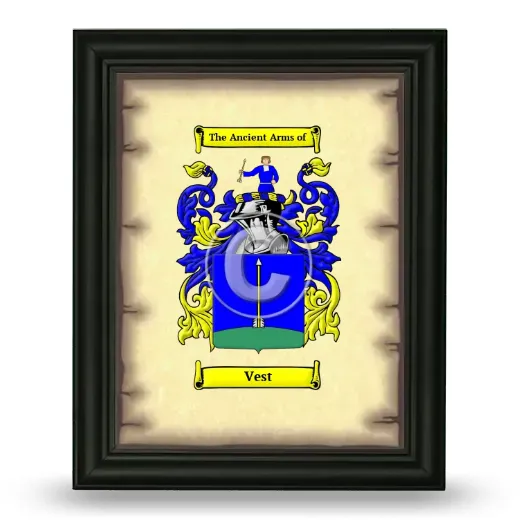 Vest Coat of Arms Framed - Black