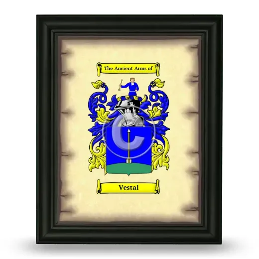 Vestal Coat of Arms Framed - Black