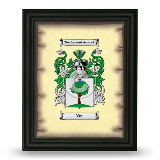 Vet Coat of Arms Framed - Black