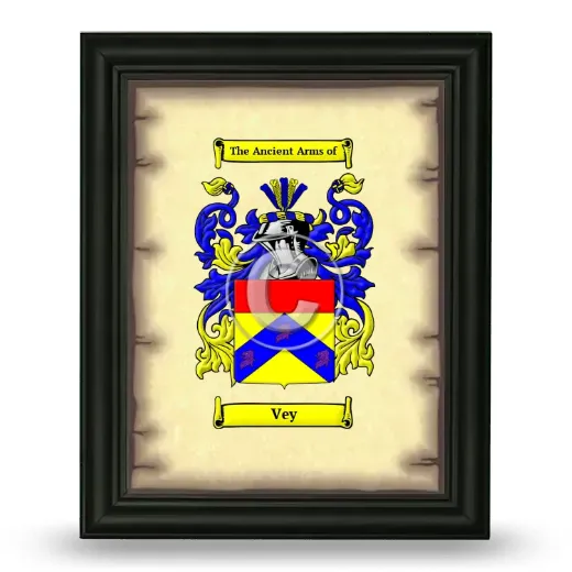 Vey Coat of Arms Framed - Black