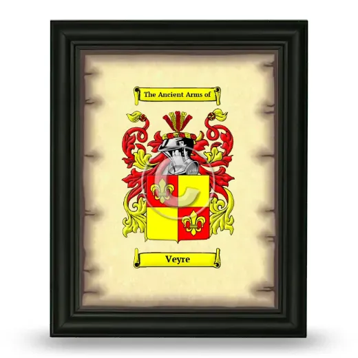 Veyre Coat of Arms Framed - Black