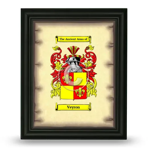 Veyron Coat of Arms Framed - Black
