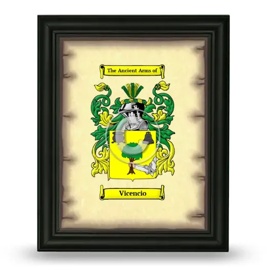 Vicencio Coat of Arms Framed - Black
